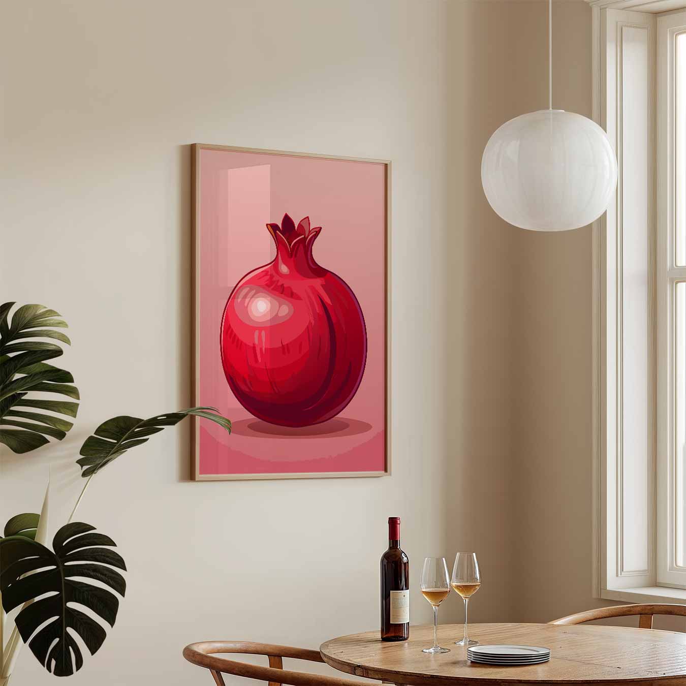 Stijlvolle Granaatappel Illustratie Poster-WallArtistic