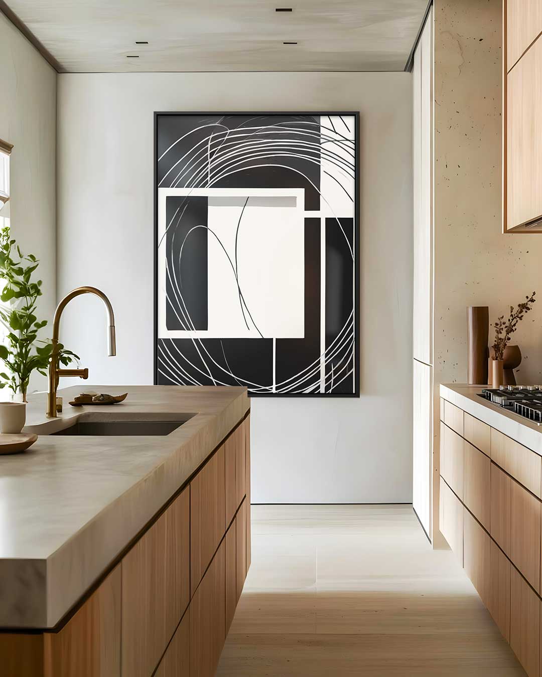 Spelen met Lijnen - Abstract Tweeluik Kunstwerk-canvas-dibond-plexiglas-wanddecoratie-WallArtistic