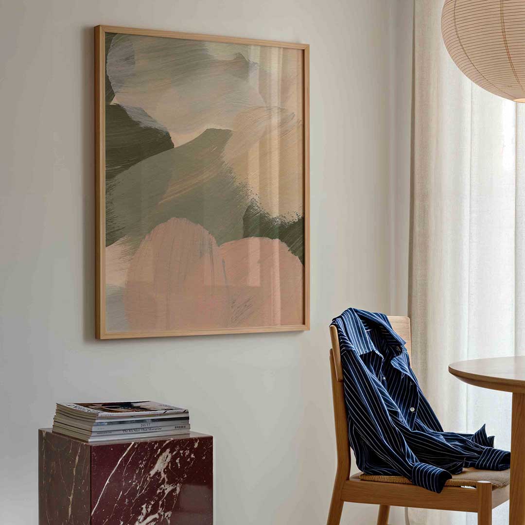 Abstracte penseelstreken Poster