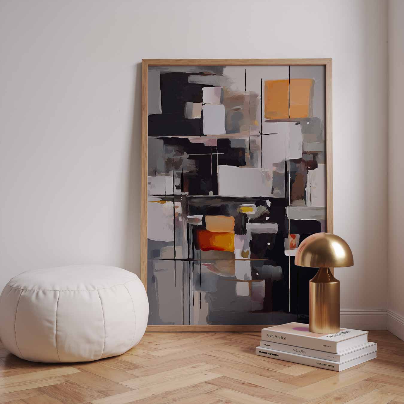 Abstracte Kunstposter in Aardetinten Poster-WallArtistic