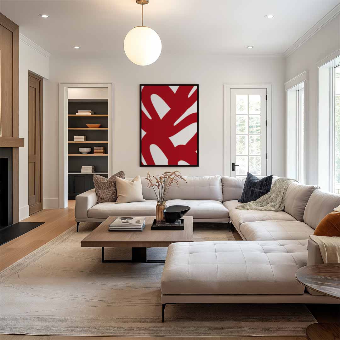 Rode Moderne Wandkunst Kunstwerk-canvas-dibond-plexiglas-wanddecoratie-WallArtistic