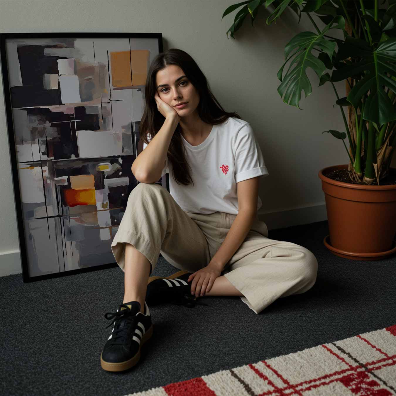 Abstracte Kunstposter in Aardetinten Poster-WallArtistic