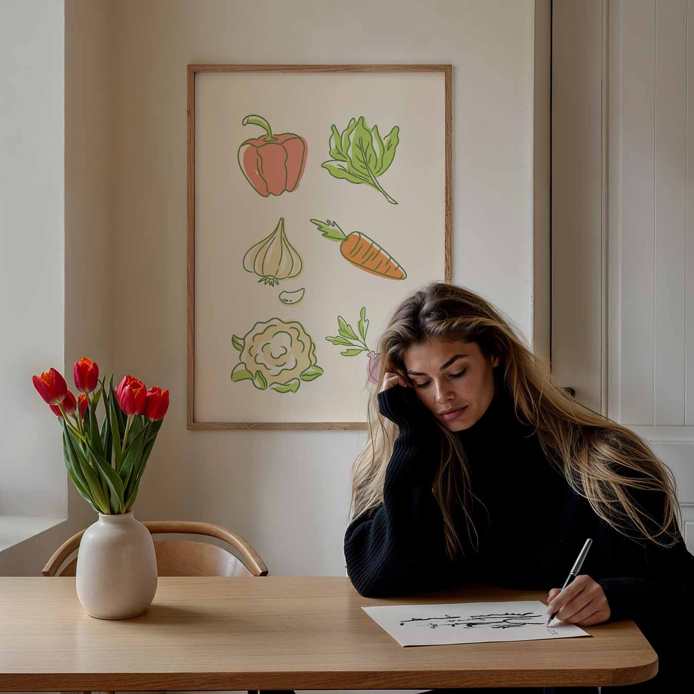 Vrolijke Groente Illustratie Poster-WallArtistic