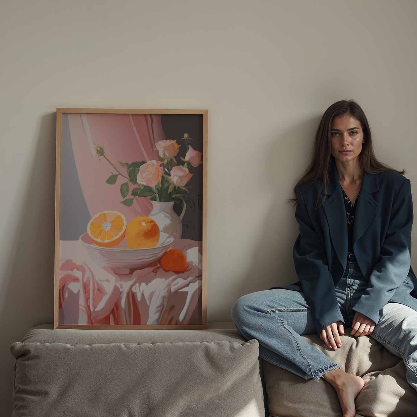 Romantische Rozen en Sinaasappels Poster-WallArtistic