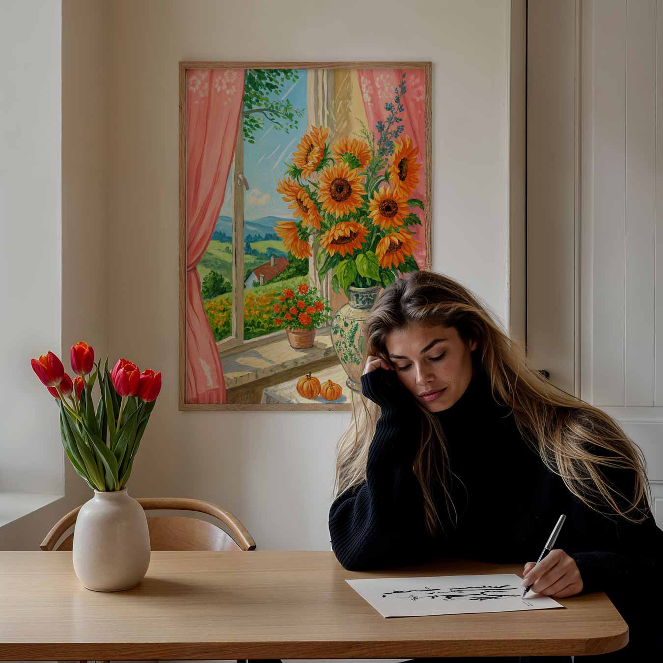 Zonnige Bloemenpracht Poster