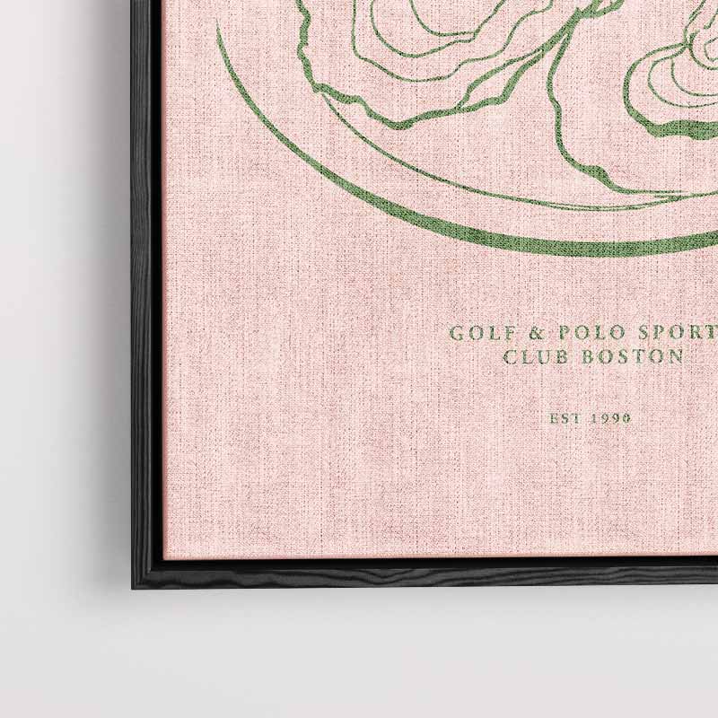 Boston Country Club Illustratie Kunstwerk-canvas-dibond-plexiglas-wanddecoratie-WallArtistic
