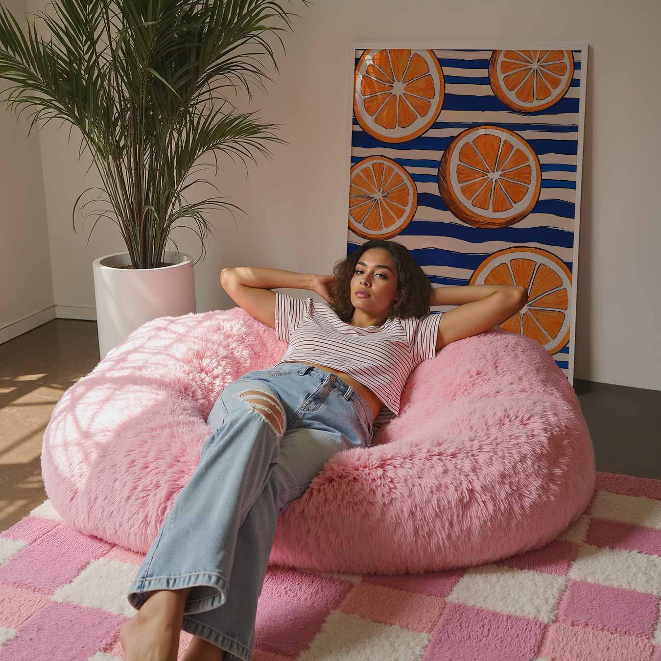 Zomerse Sinaasappelstrepen Poster-WallArtistic