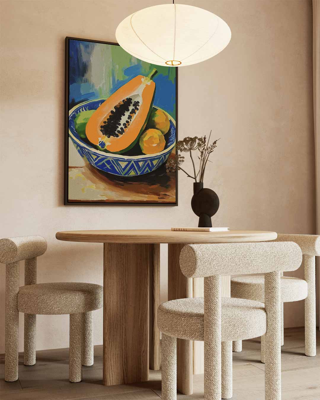 Tropische Vruchten in Kom Kunstwerk-canvas-dibond-plexiglas-wanddecoratie-WallArtistic