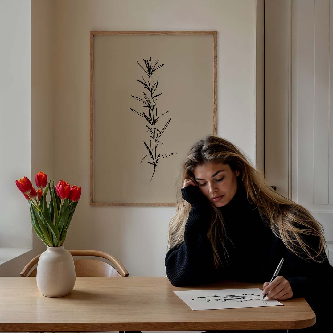 Minimalistische Botanische Illustratie Poster-WallArtistic