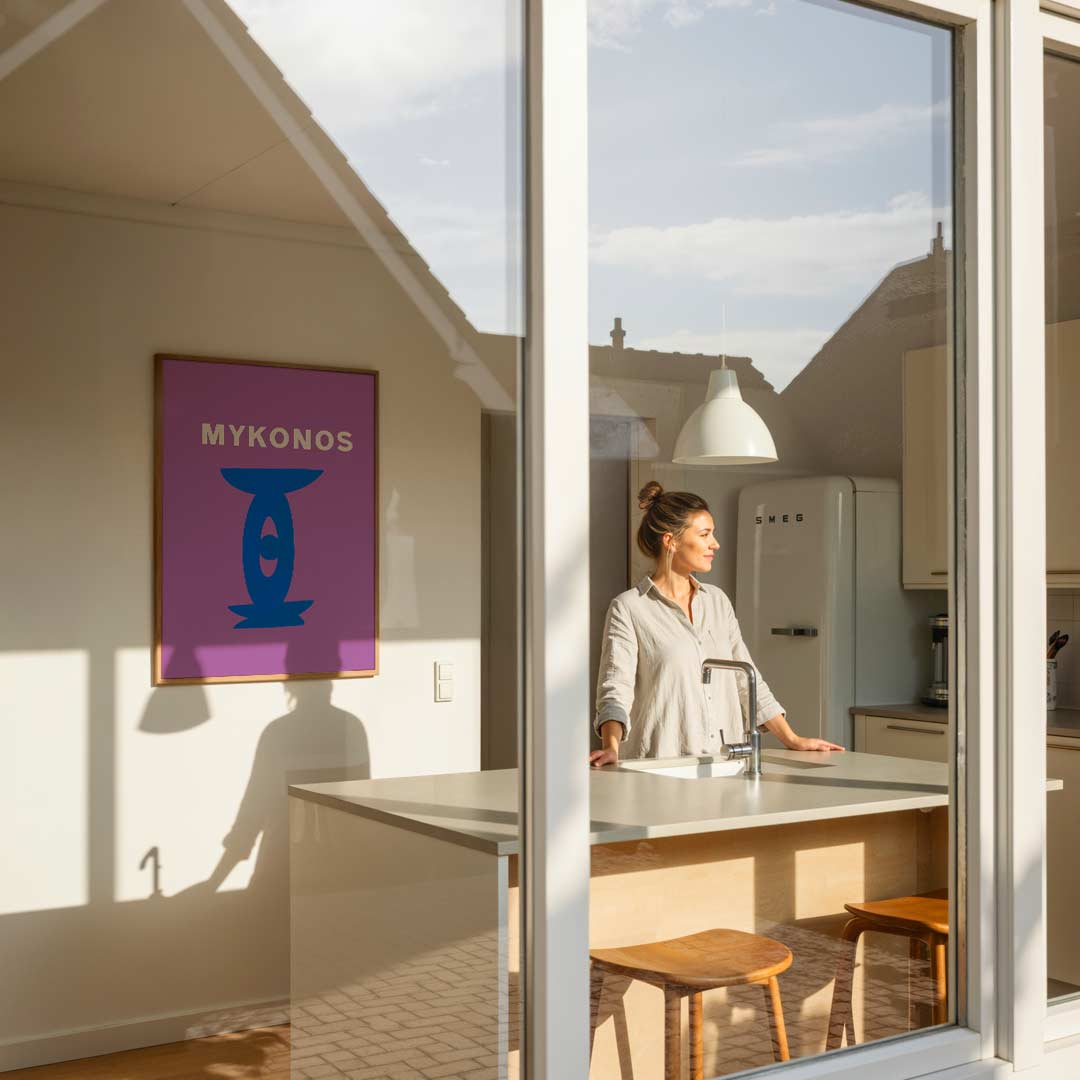 Mykonos Minimalistische Kunstposter-WallArtistic