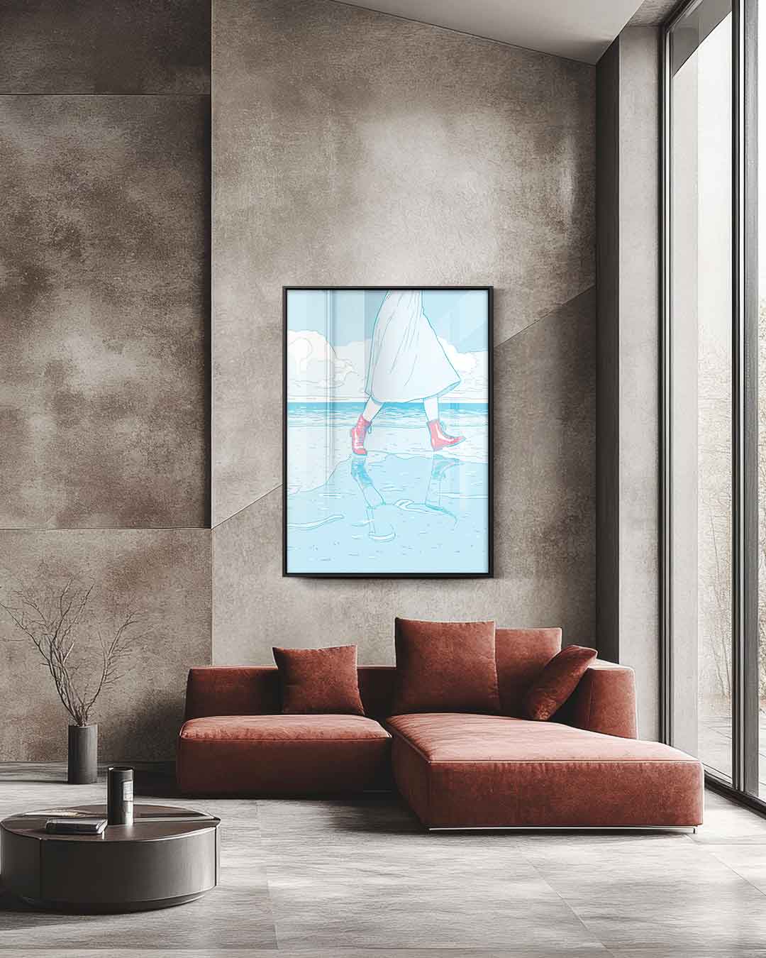 Roodlaarsjes aan Zee Kunstwerk-canvas-dibond-plexiglas-wanddecoratie-WallArtistic