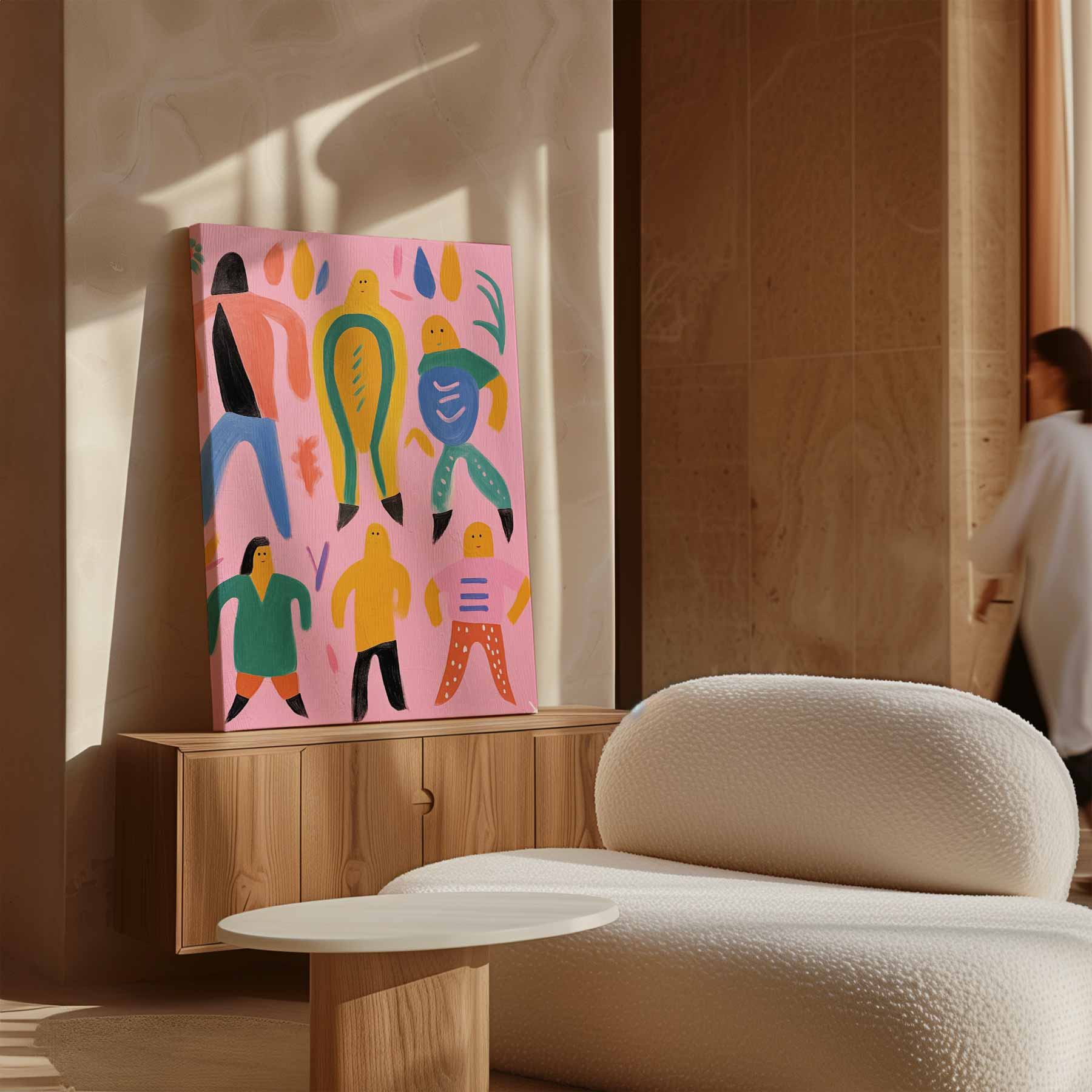 Kleurrijke Dans van Vormen Kunstwerk-canvas-dibond-plexiglas-wanddecoratie-WallArtistic