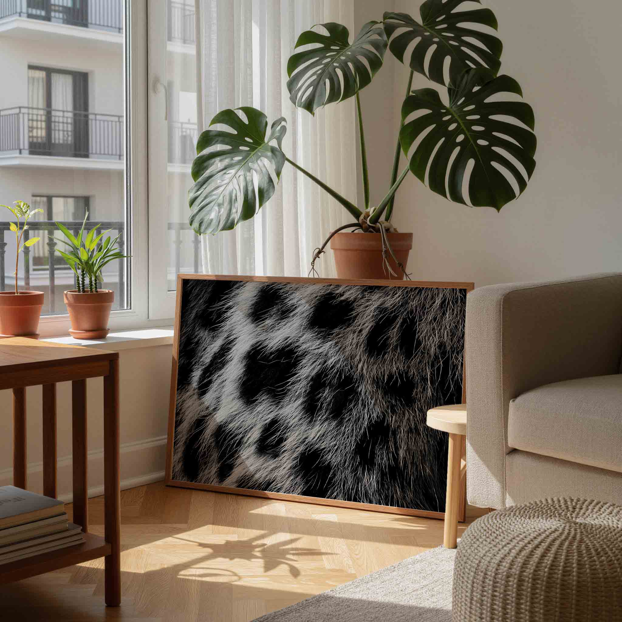 Zwart wit vachtpatroon Poster