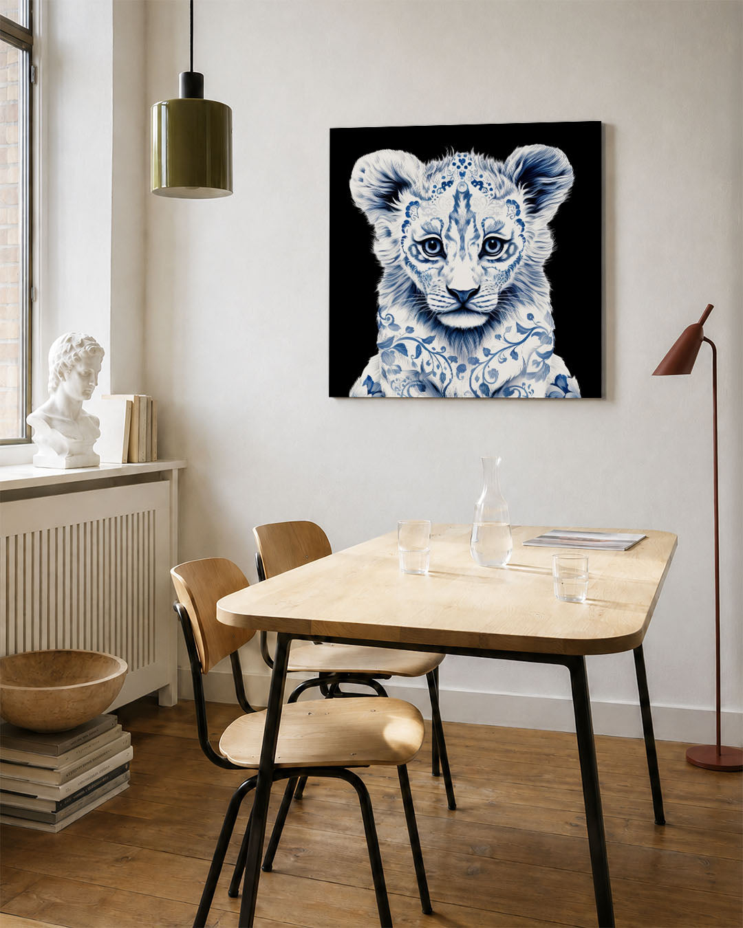 Gedetailleerde leeuwenwelp Kunstwerk