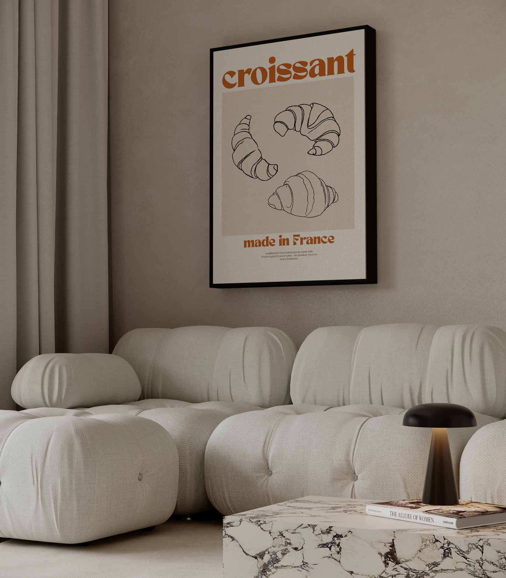 Vintage Franse Croissant Poster