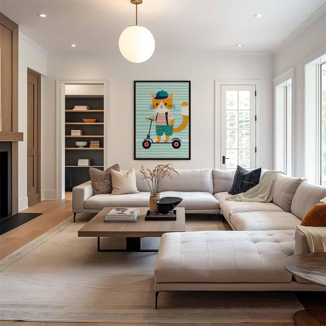 Stoere Kat op Step Kunstwerk-canvas-dibond-plexiglas-wanddecoratie-WallArtistic