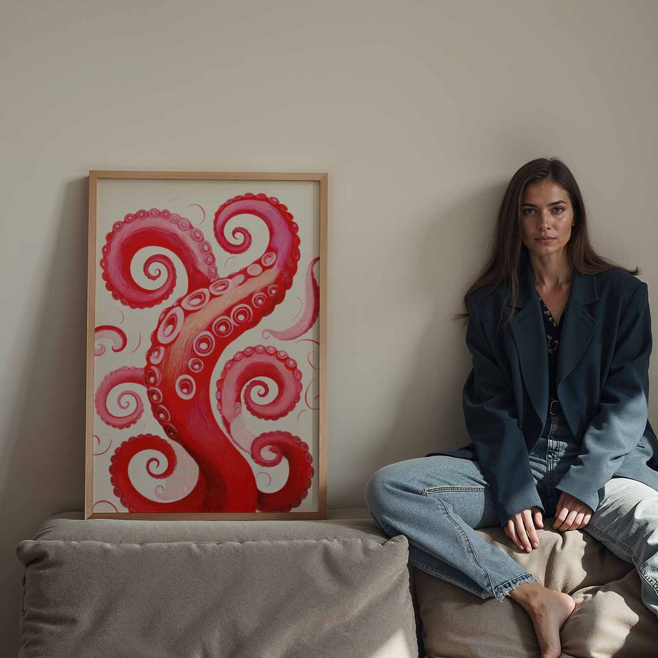 Vrolijke Octopus Tentakels Kunstposter