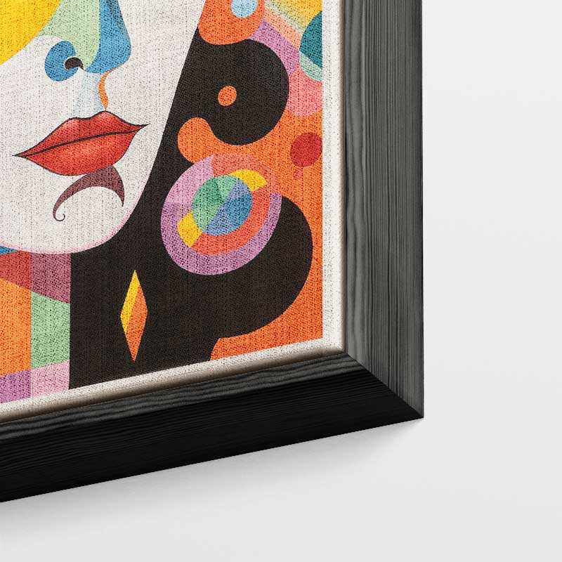 Kleurrijke Dromenportret Kunstwerk-canvas-dibond-plexiglas-wanddecoratie-WallArtistic