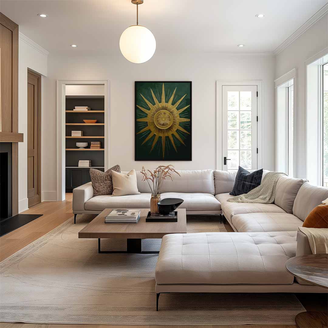 Stralende Zon Metaalprint Kunstwerk-canvas-dibond-plexiglas-wanddecoratie-WallArtistic