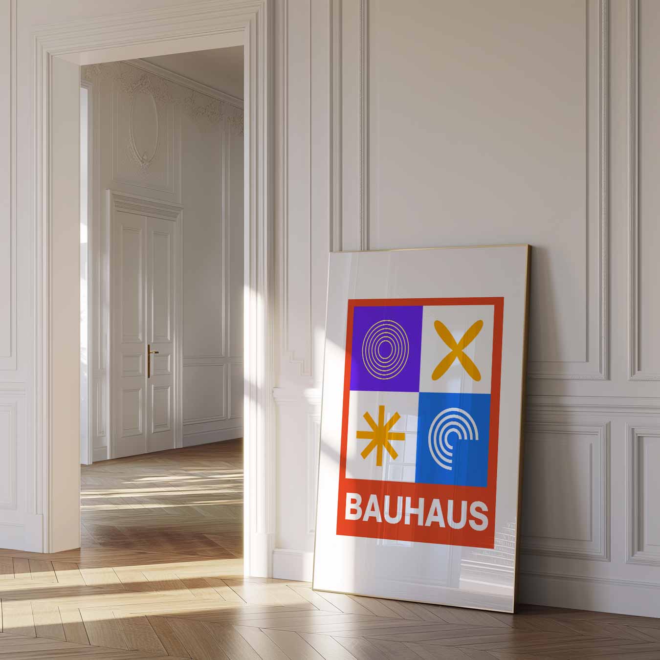 Bauhaus Abstract Vierkant Poster-WallArtistic