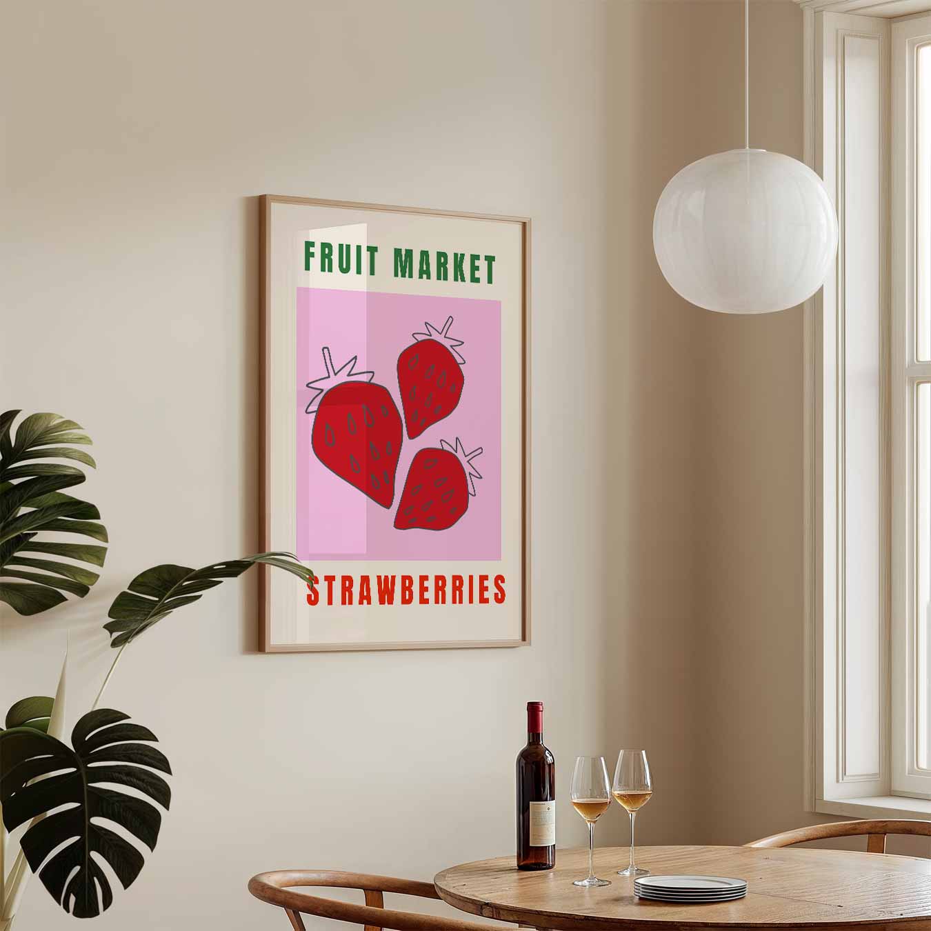 Aardbeien Fruit Markt Poster