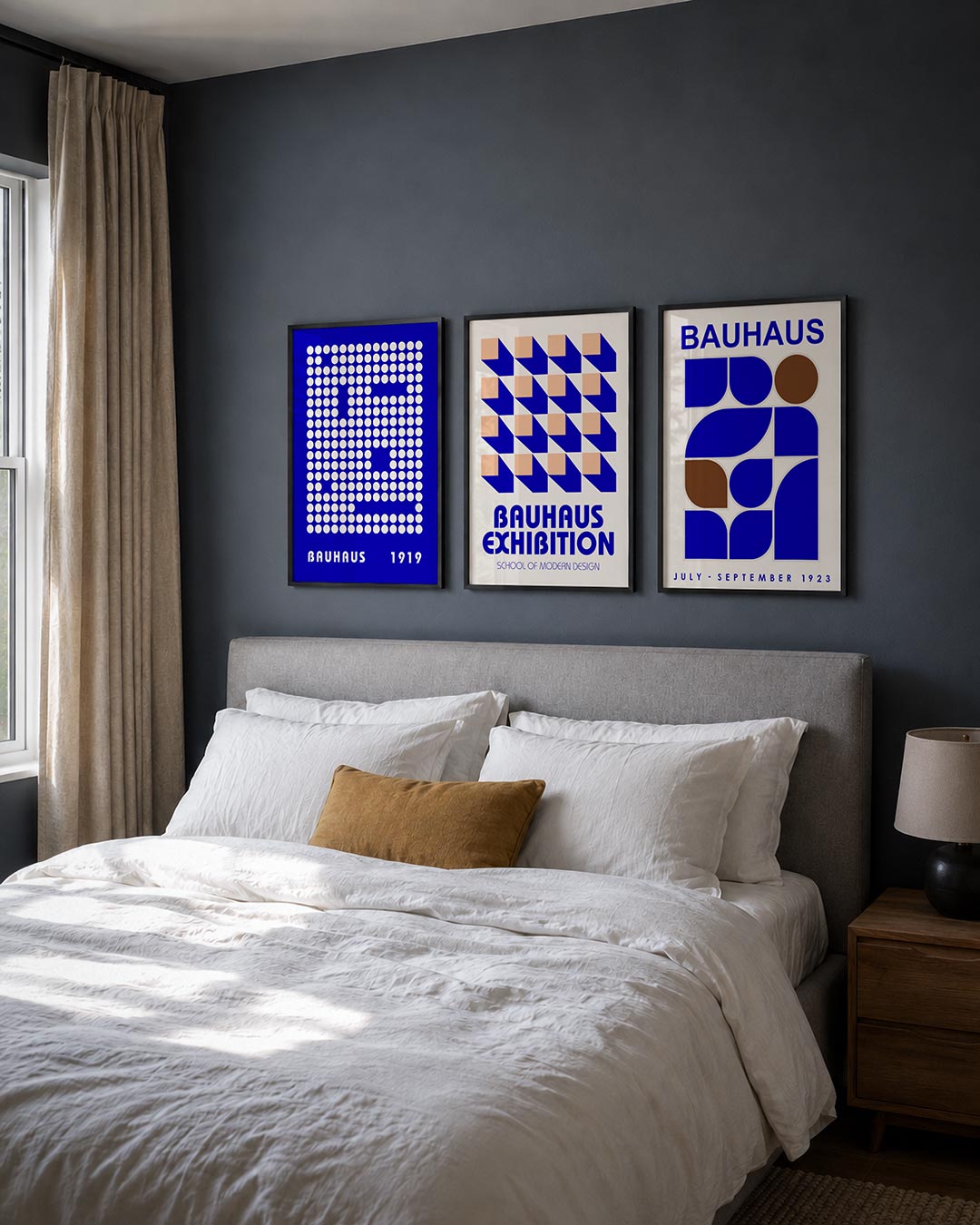 Cirkelpatroon blauw Posterset