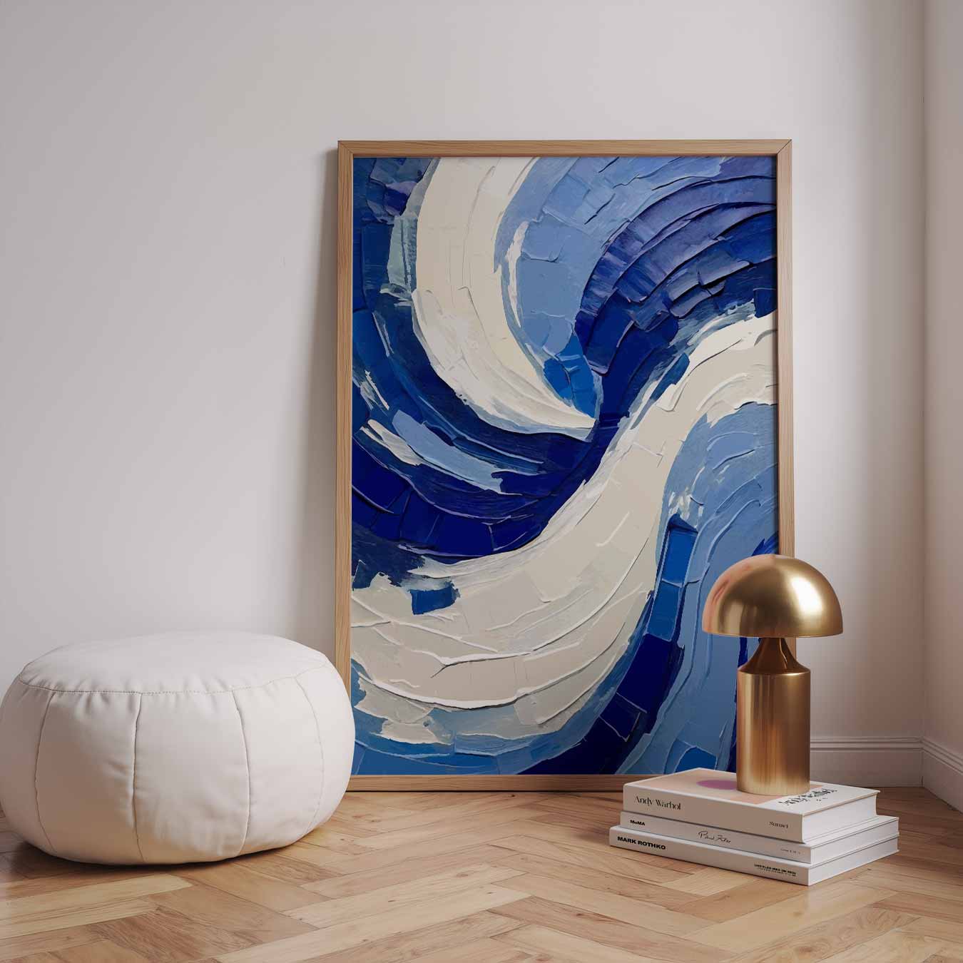 Abstracte Blauwe Swirl Poster