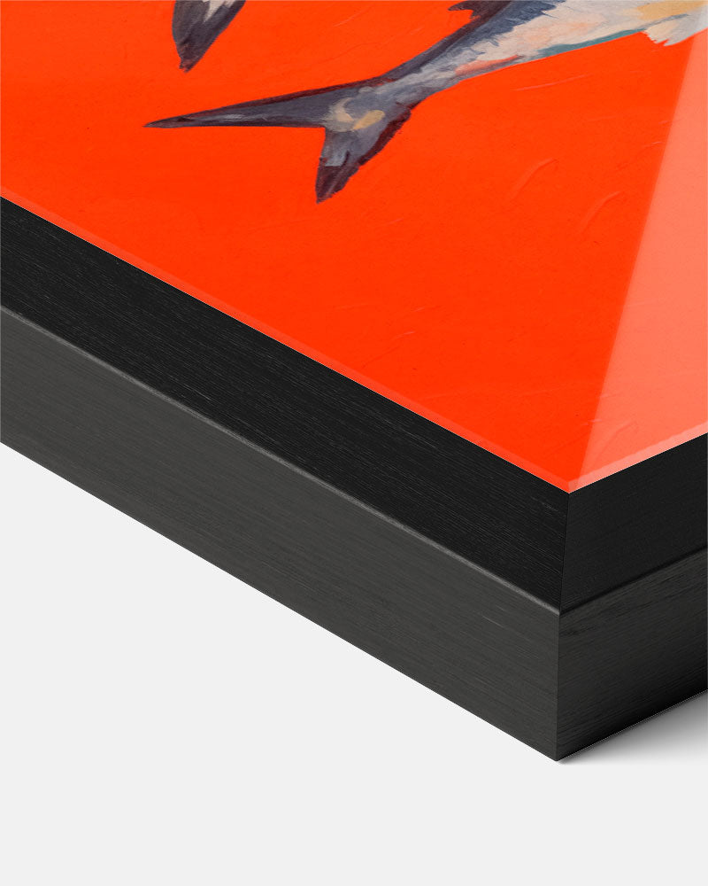 Speelse Sardientjes in Vrolijk Oranje Poster-WallArtistic