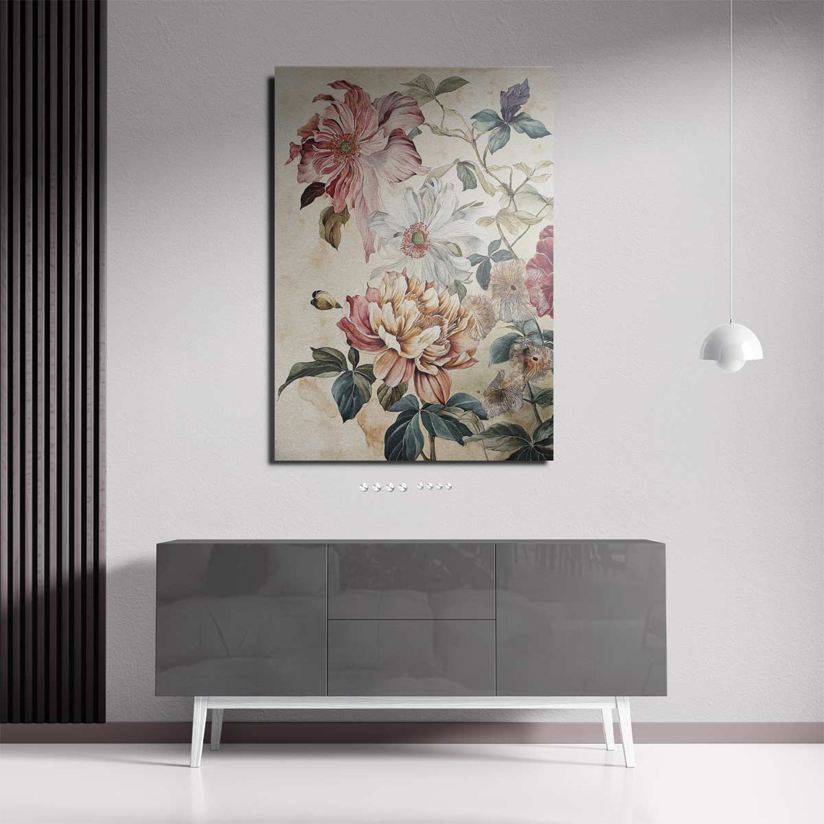 Bloemenpracht in Aquarel Kunstwerk-canvas-dibond-plexiglas-wanddecoratie-WallArtistic