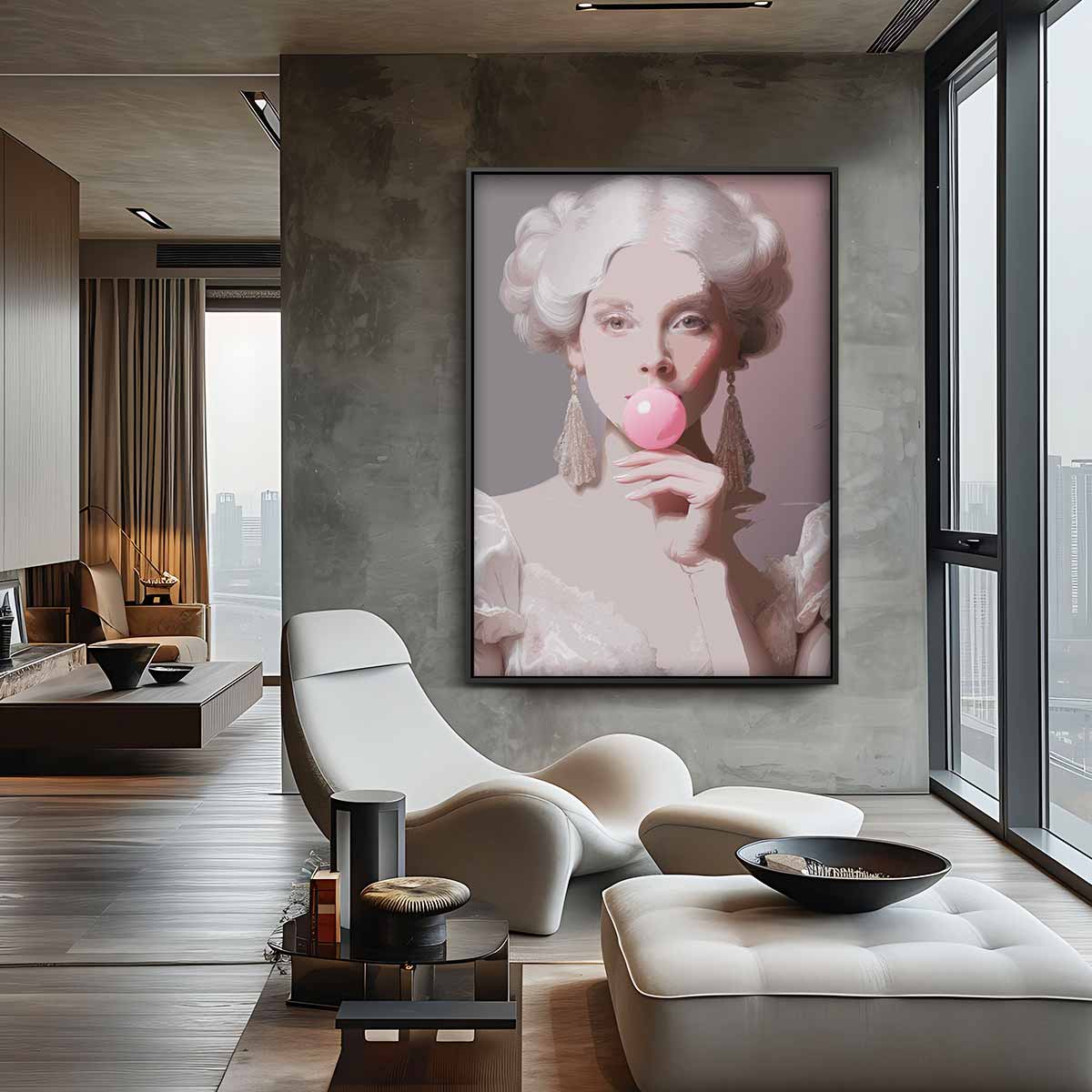 Moderne Marie Antoinette Kunstwerk-canvas-dibond-plexiglas-wanddecoratie-WallArtistic