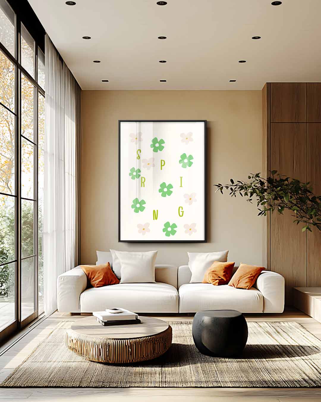 Lente Bloemen Illustratie Kunstwerk-canvas-dibond-plexiglas-wanddecoratie-WallArtistic