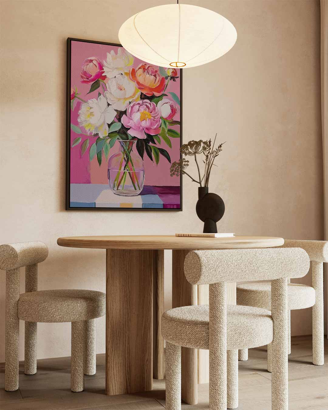 Vrolijke Bloemenpracht in Vaasje Kunstwerk-canvas-dibond-plexiglas-wanddecoratie-WallArtistic