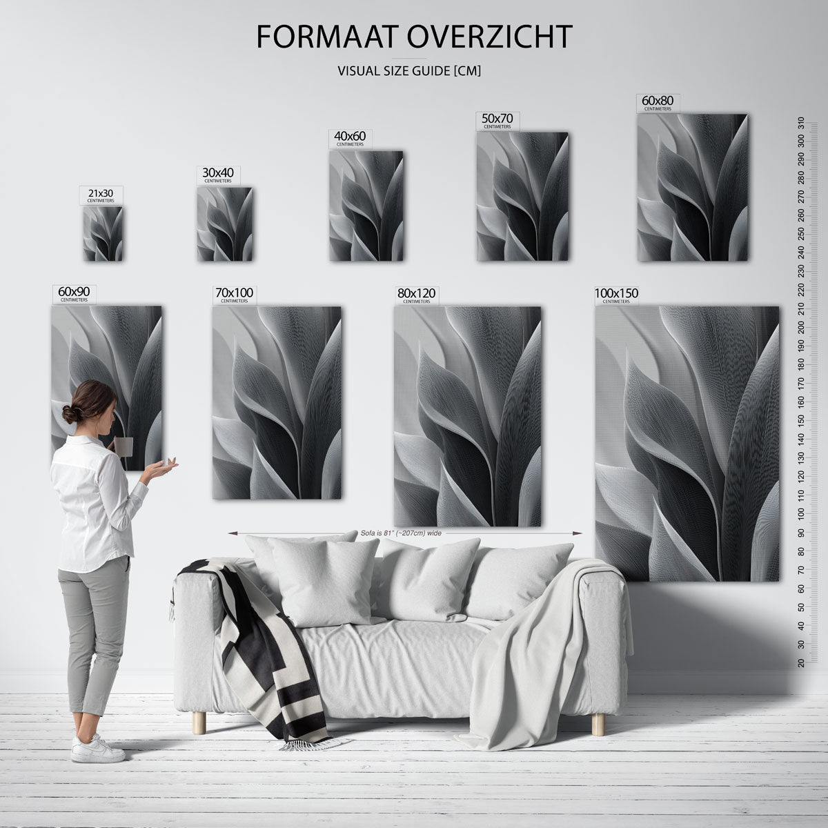 Abstracte bladvormen Poster