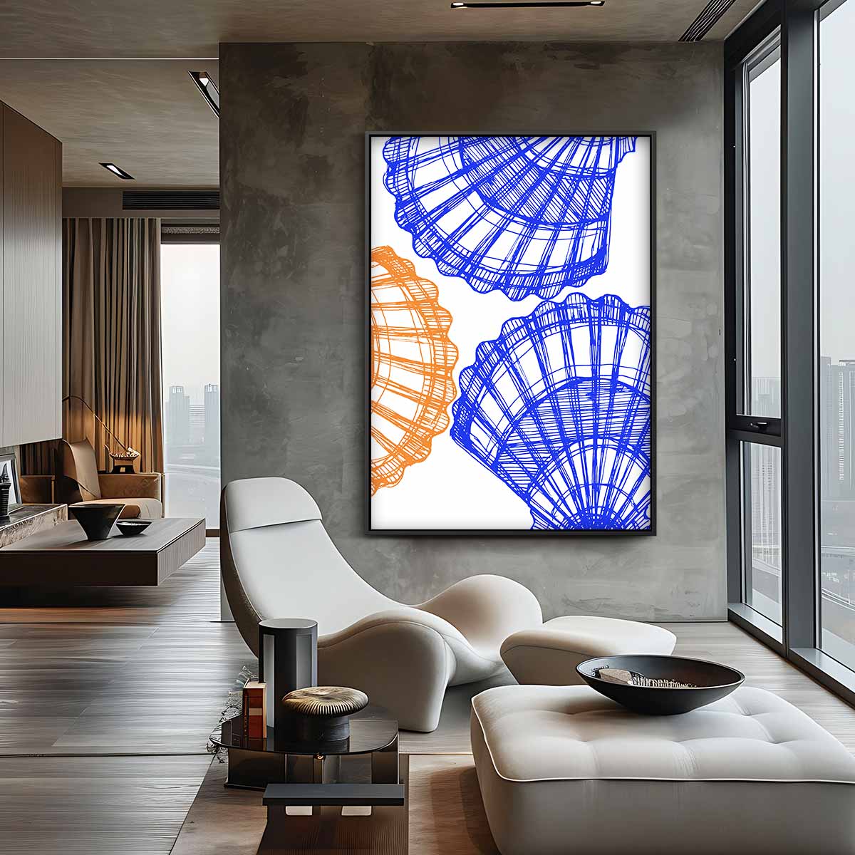 Zomerse Schelppatronen Kunstwerk-canvas-dibond-plexiglas-wanddecoratie-WallArtistic
