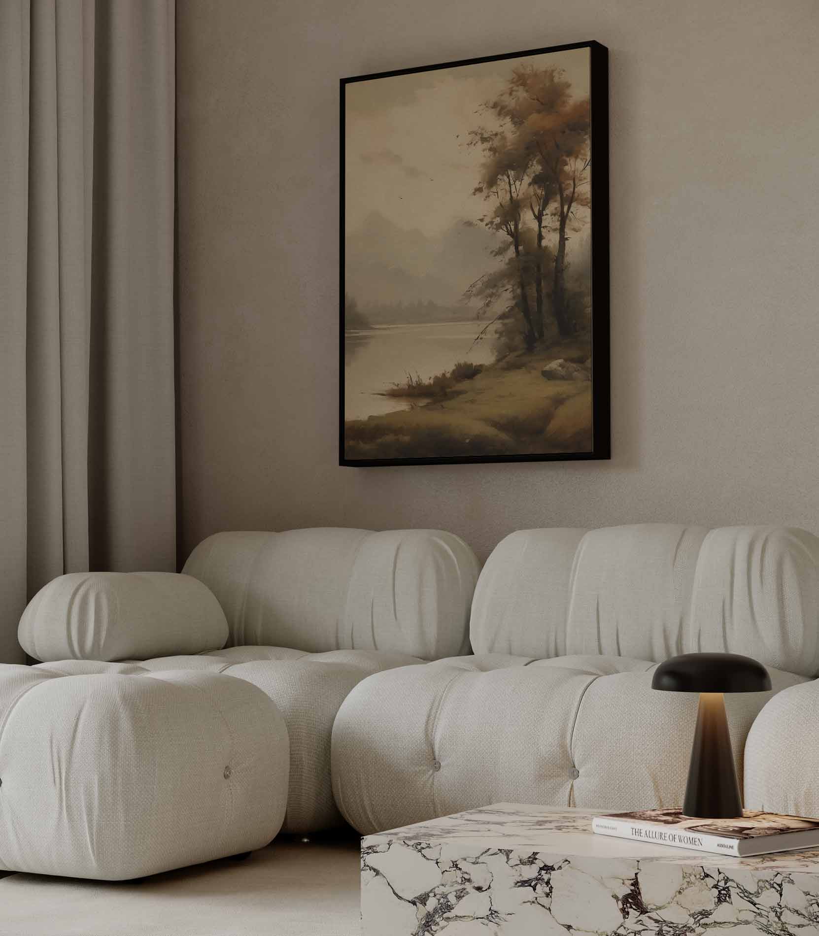 Dromerig Herfstlandschap Kunstwerk-canvas-dibond-plexiglas-wanddecoratie-WallArtistic