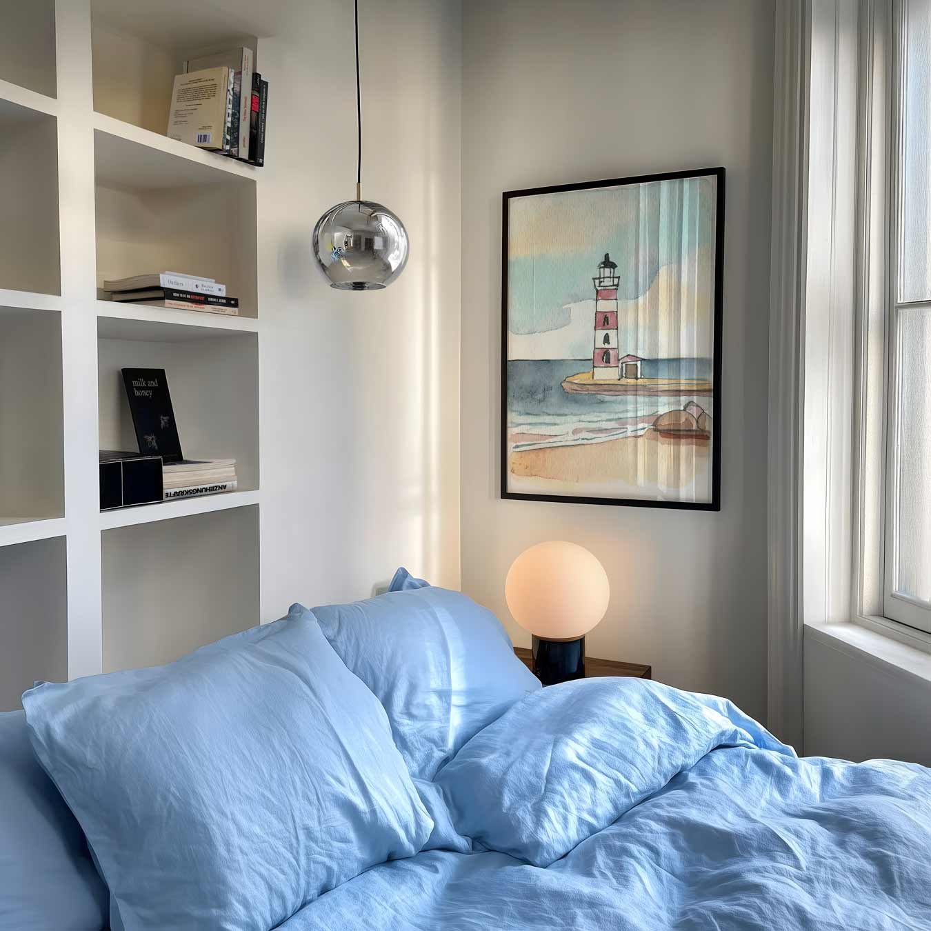 Dromerige Vuurtoren aan de Kust Poster-WallArtistic