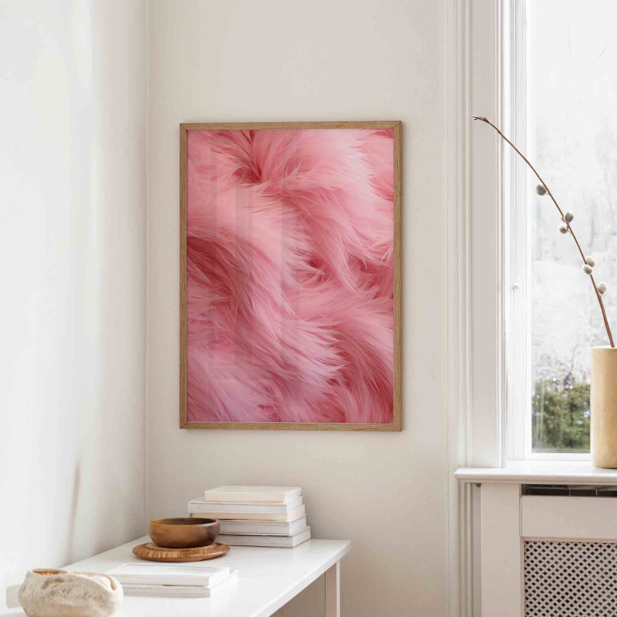 Roze pluizige textuur Poster