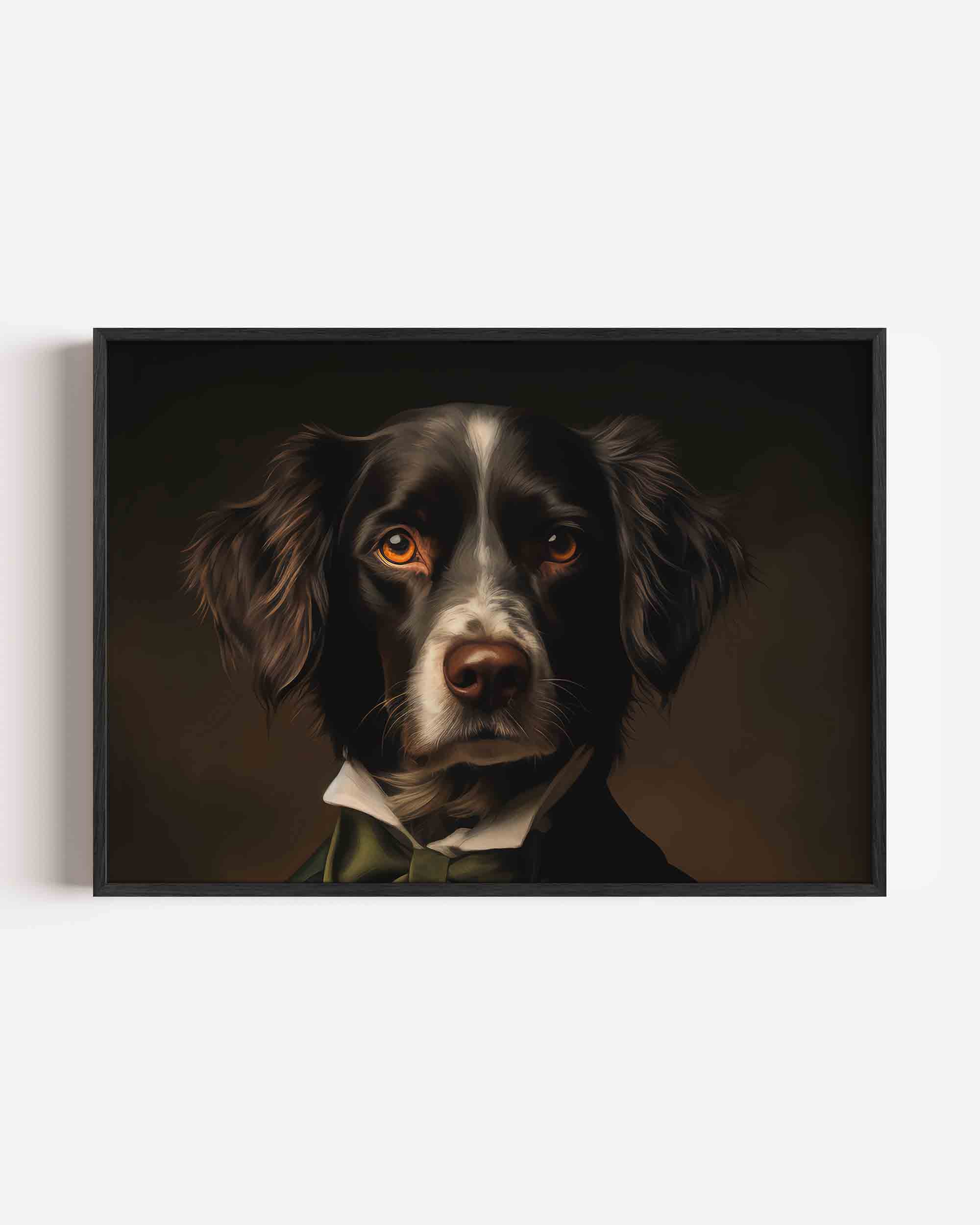 Hond met groene strik Poster