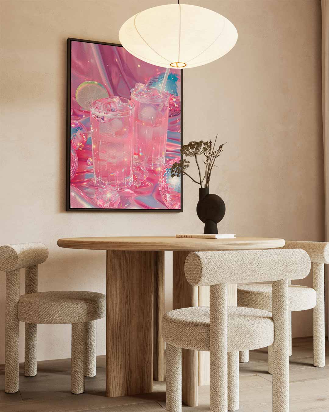 Sprankelende Roze Drankjes Kunstwerk-canvas-dibond-plexiglas-wanddecoratie-WallArtistic