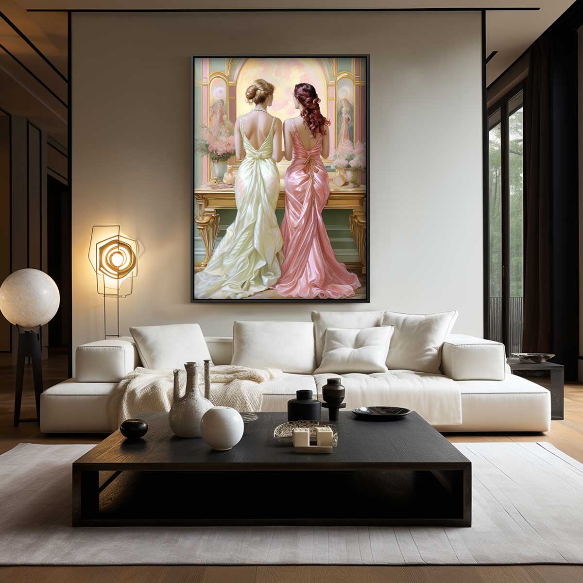 Elegante Avond in Pastel Kunstwerk-canvas-dibond-plexiglas-wanddecoratie-WallArtistic