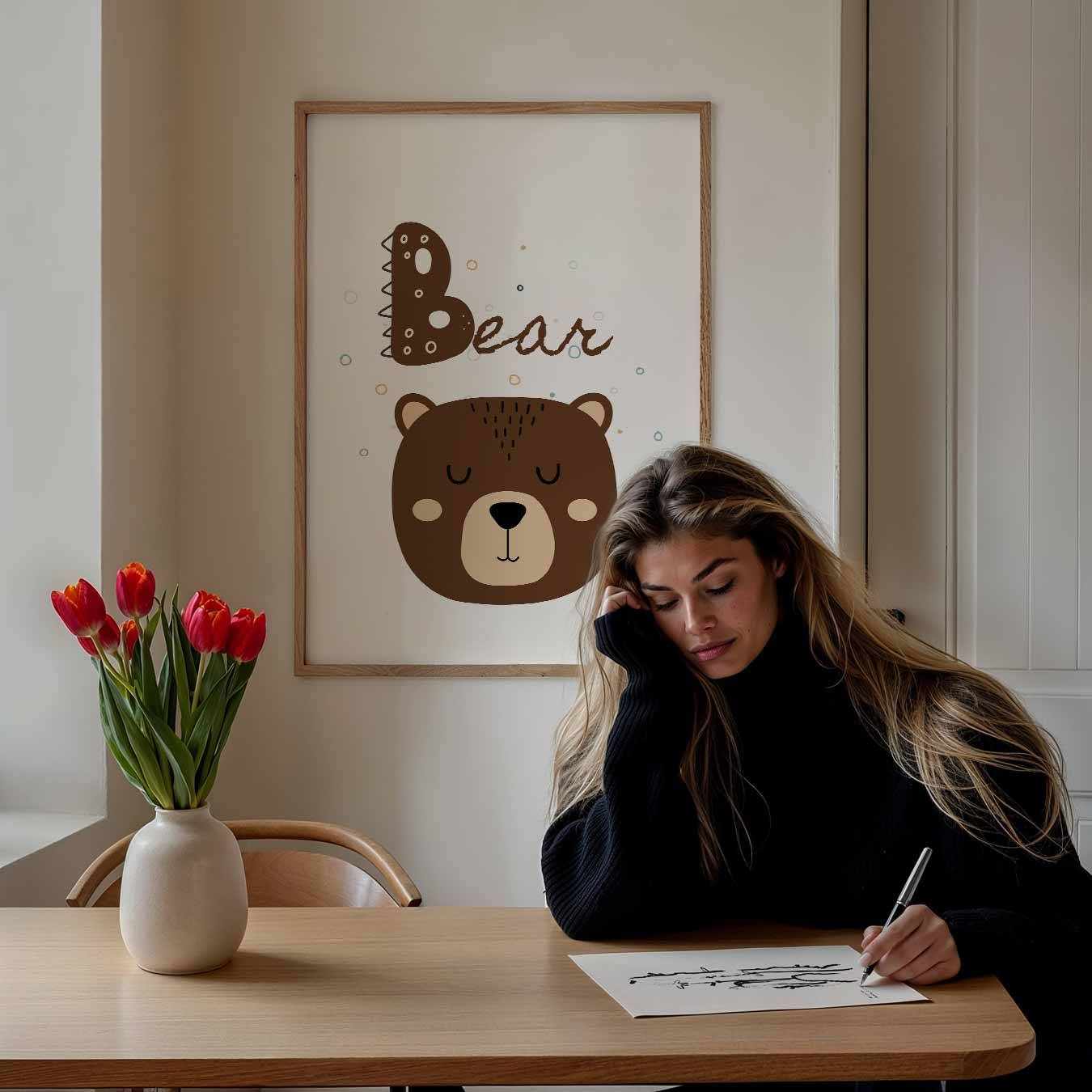 Schattige Bruine Beer Poster-WallArtistic