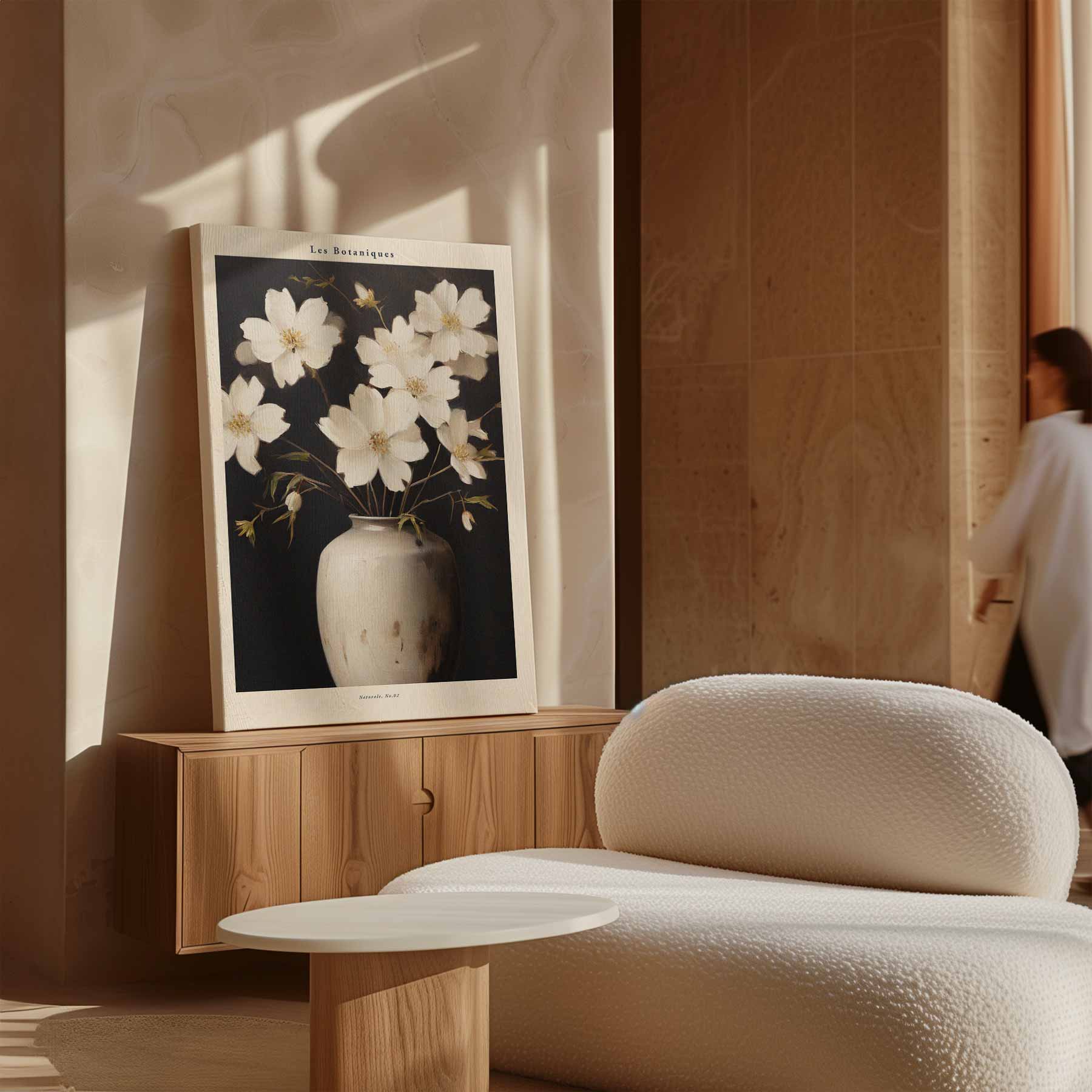 Elegante Bloemen in Rustieke Vaas Kunstwerk-canvas-dibond-plexiglas-wanddecoratie-WallArtistic