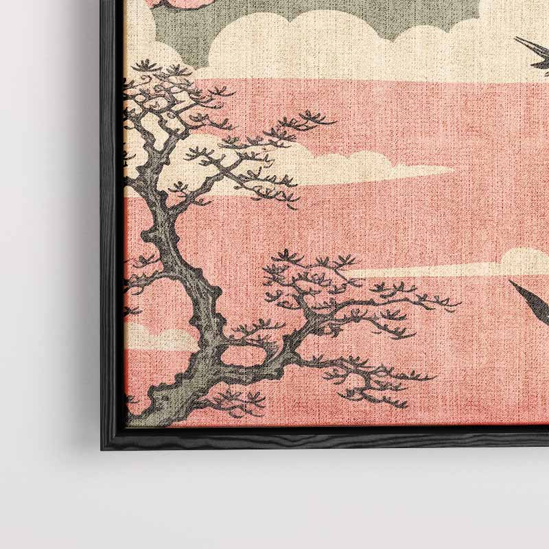 Dromerige Bergen en Vogels Kunstwerk-canvas-dibond-plexiglas-wanddecoratie-WallArtistic