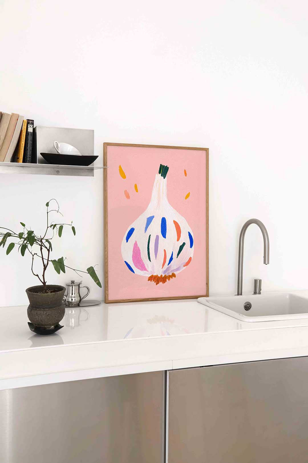 Gekleurde knoflook Poster