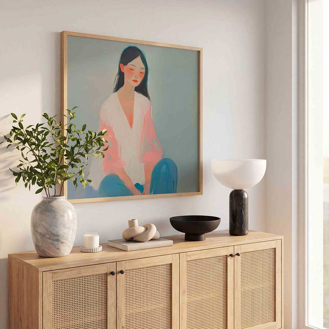 Vrouw in pasteltinten Poster