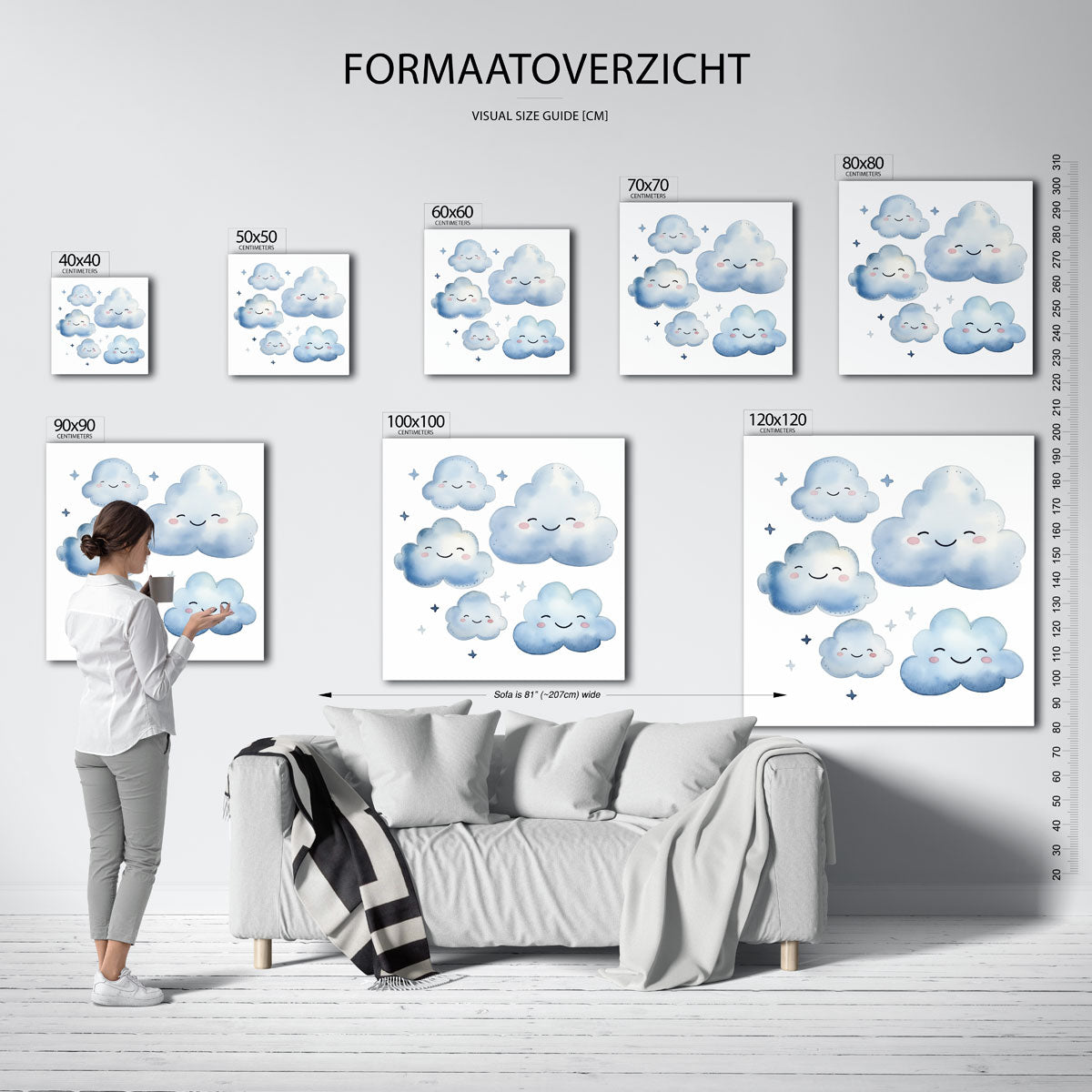 Lachende wolken Poster