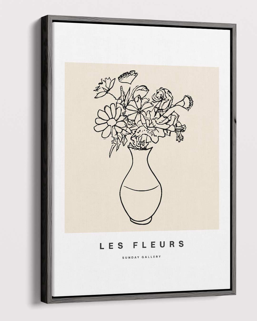 Les Fleurs Lijntekening Kunstwerk-canvas-dibond-plexiglas-wanddecoratie-WallArtistic
