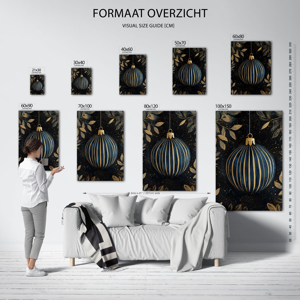 Gouden kerstbal Poster