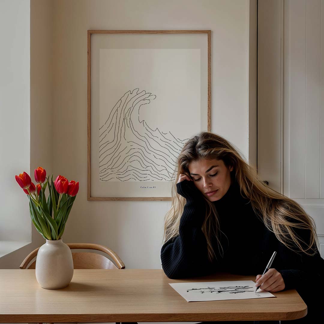 Minimalistische Golven Poster-WallArtistic