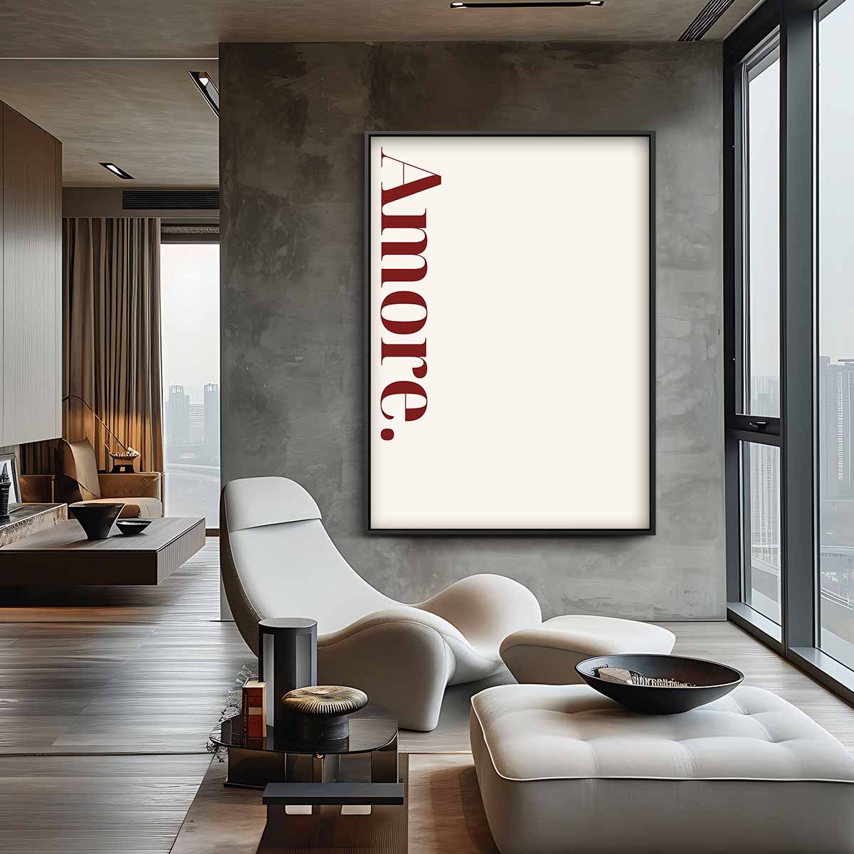 Tijdloze Amore Typografie Kunstwerk-canvas-dibond-plexiglas-wanddecoratie-WallArtistic